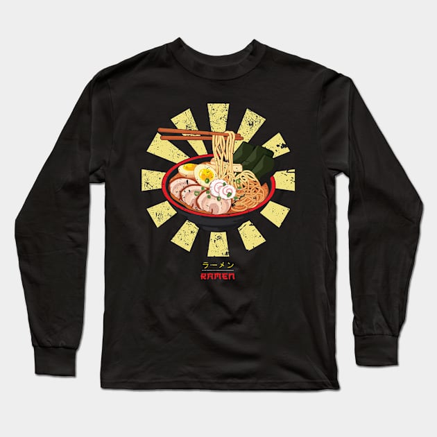 Ramen Retro Japanese Long Sleeve T-Shirt by Nova5